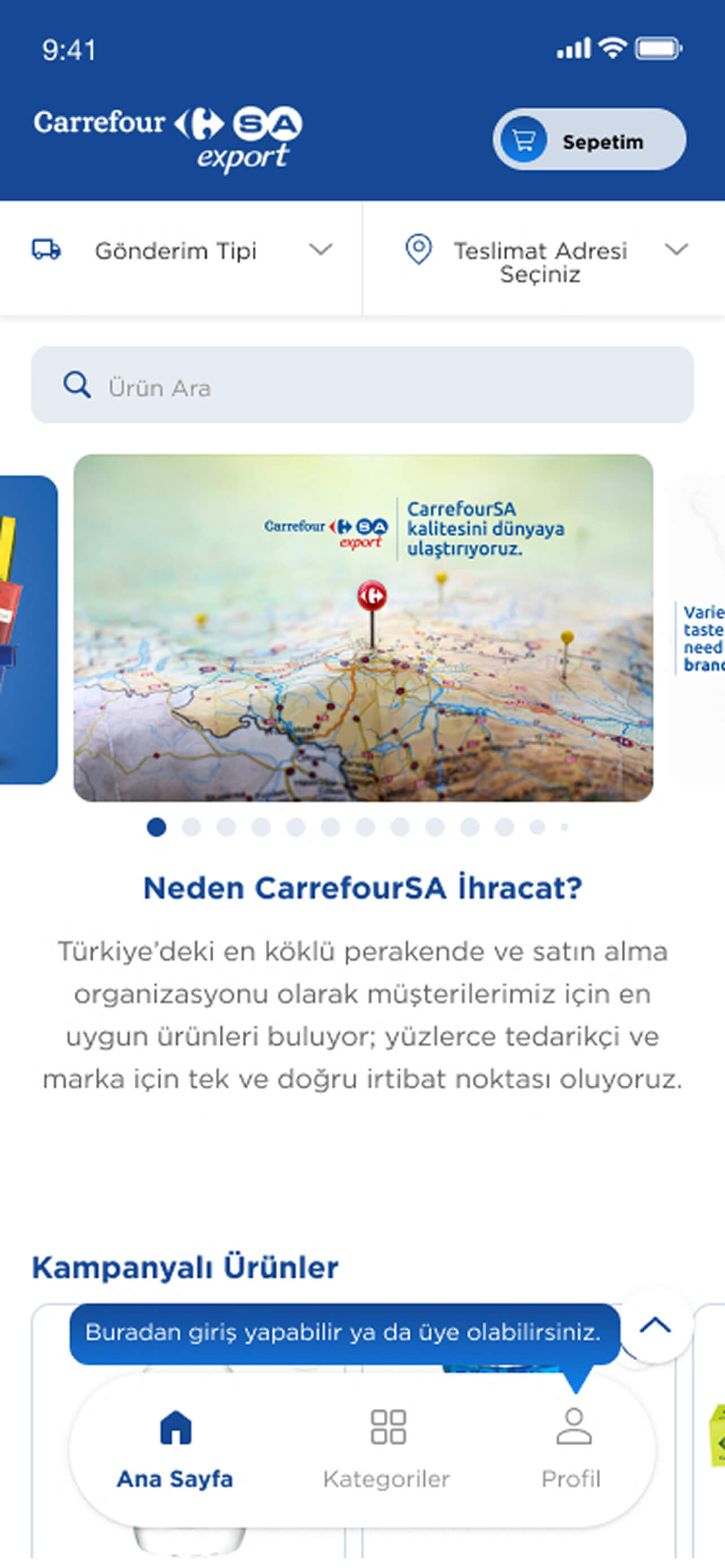 CarrefourSA B2B Mobil Uygulaması